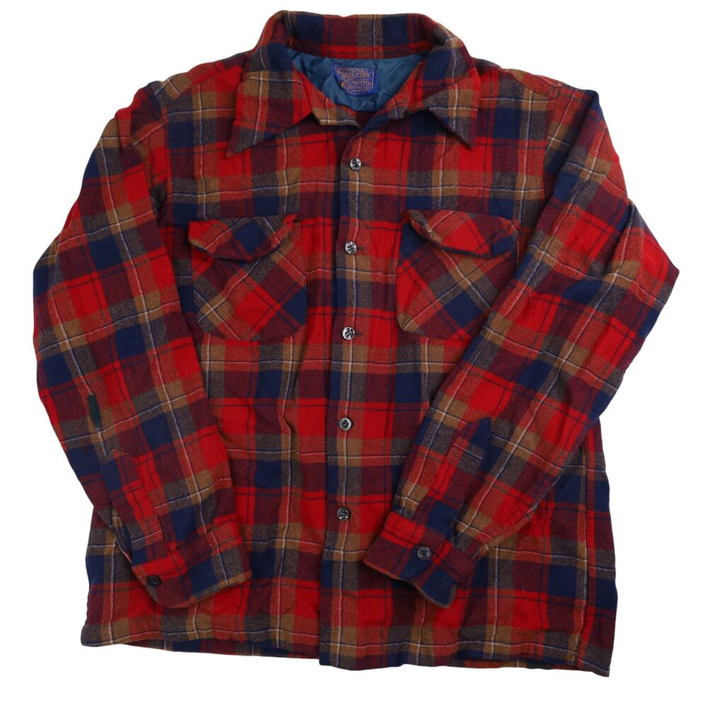 Vintage 50s/60s Pendleton Shadow Plaid Wool Shirt